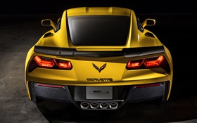 2 015 Chevrolet Corvette Z06 суперкар заднего крупным планом
