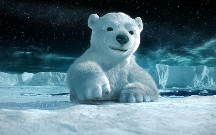 3D животных, полярный медведь обои,s изображение