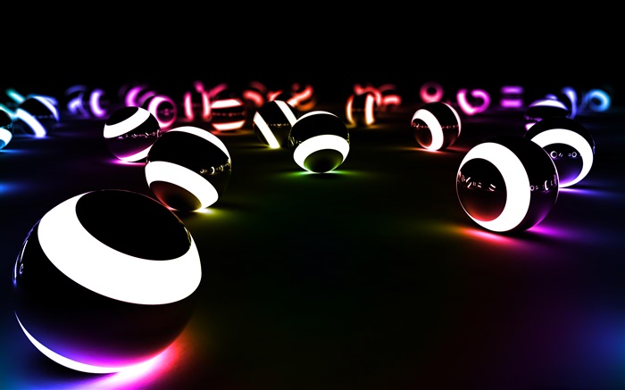 3D шарики, темно-белый, огни обои,s изображение
