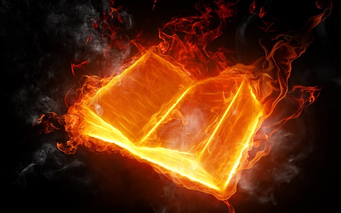 Абстрактные картины, горящий огонь книга обои,s изображение