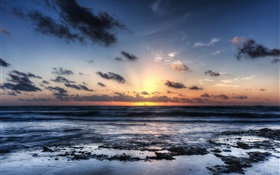 Пляж Акумал, Мексика, восход солнца, побережье