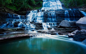 Альбион Фолс, Гамильтон, Онтарио, Канада, водопады, озеро HD обои