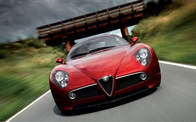 Alfa Romeo красный автомобиль HD обои