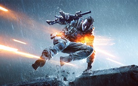 Battlefield 4, солдат в дождь HD обои