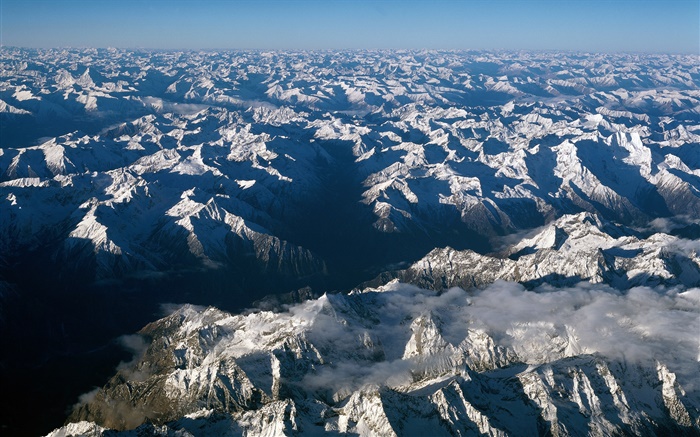 Бескрайние горы, снег, Китай обои,s изображение