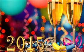 Праздновать Новый год 2015, бокалы для шампанского HD обои