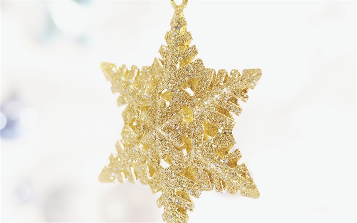 Новогоднее украшение, золотые снежинки обои,s изображение