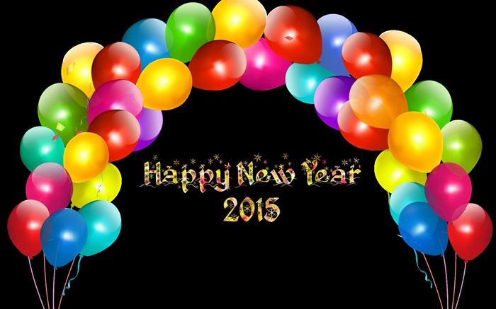 Красочные воздушные шары, С Новым Годом 2015 обои,s изображение