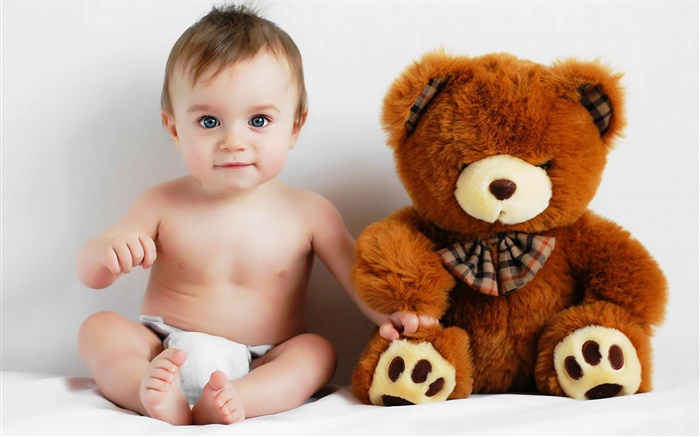 милый ребенок и плюшевого медведя обои,s изображение