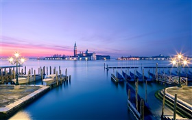 Сумерки Венеция пейзаж, марина HD обои