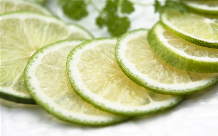 Зеленые ломтики лимона обои,s изображение