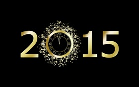 С Новым Годом 2015, черный фон