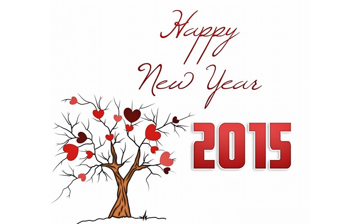 С Новым Годом 2015, любовь сердца дерево обои,s изображение