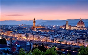 Италия красивый город ночной пейзаж HD обои