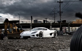 Koenigsegg белый суперкар HD обои
