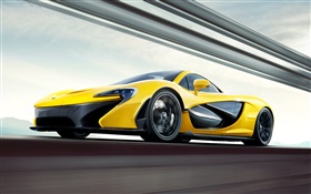 McLaren P1 желтый суперкар HD обои
