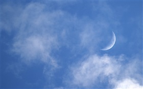 Луна, ночь, облака HD обои