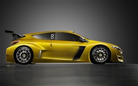 Renault желтый спортивный автомобиль сбоку HD обои