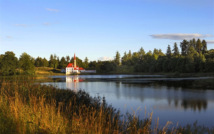 Лето, озеро, дом, Новгород обои,s изображение