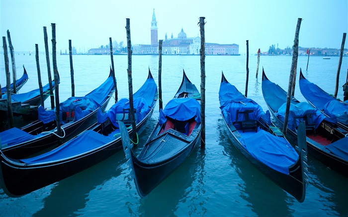 Венецианский, лодки, пасмурный день обои,s изображение
