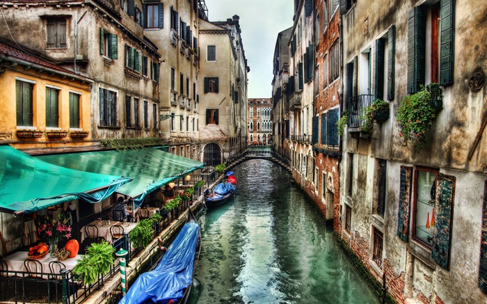 Венеция пейзаж, река, дом обои,s изображение