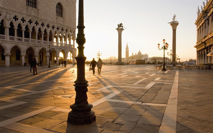 Венеция, квадраты, пешеход, солнце обои,s изображение