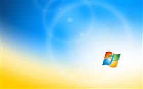 Windows 7 логотип, синий оранжевый фон