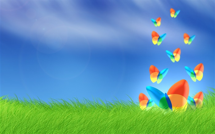 Бабочка Окна в траве обои,s изображение