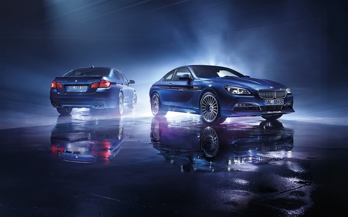 2015 Alpina BMW две синие автомобили обои,s изображение