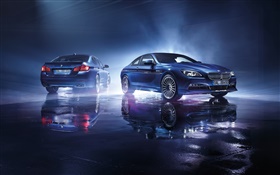 2015 Alpina BMW две синие автомобили HD обои