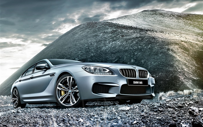 2 015 BMW M6 F06 вид серебра автомобиль передний обои,s изображение