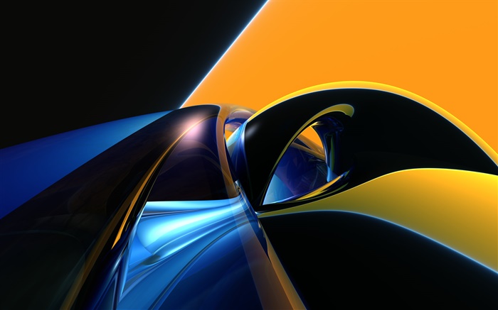 Аннотация кривая, оранжевый, синий, черный обои,s изображение