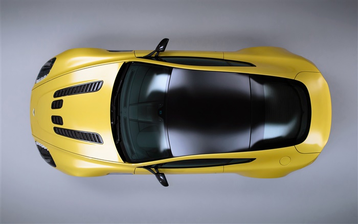 Aston Martin V12 Vantage S желтый вид сверху суперкар обои,s изображение