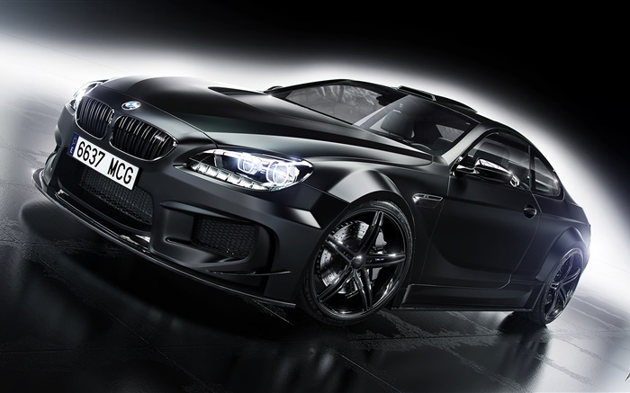 BMW M6 черный автомобиль вид спереди обои,s изображение