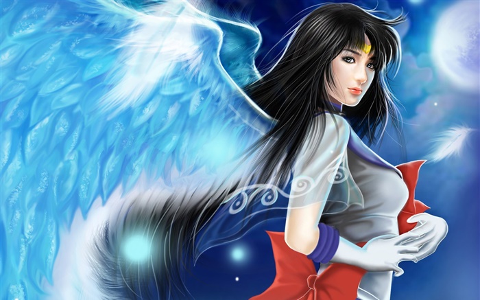 Красивая девушка аниме ангел обои,s изображение