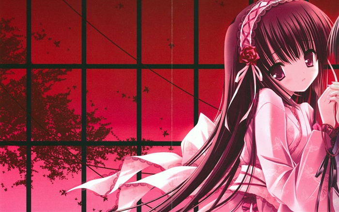 Красивые длинные волосы девушка аниме обои,s изображение