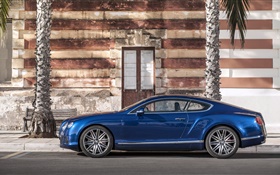 Bentley Continental GT синий автомобиль HD обои