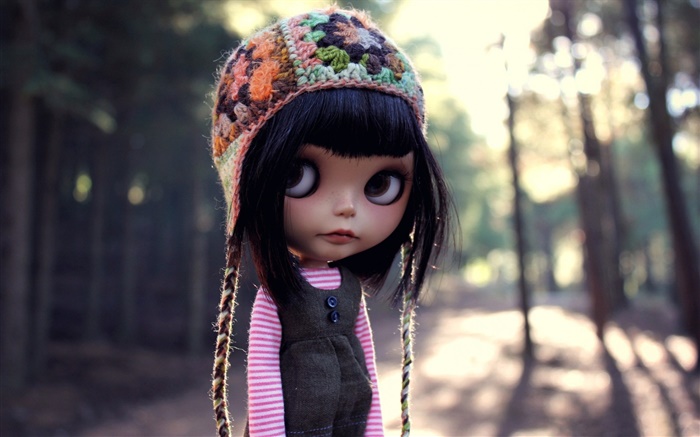 Черные волосы девушка игрушка, кукла обои,s изображение
