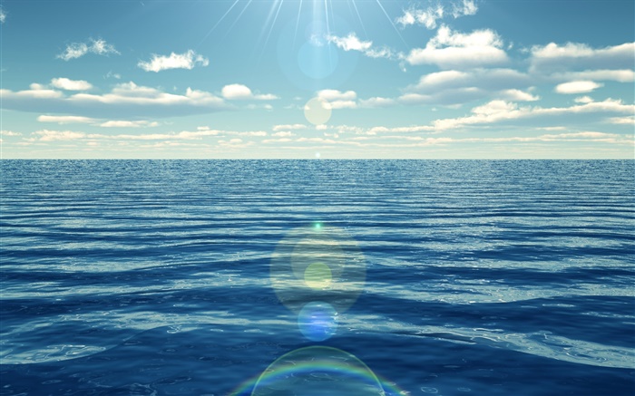 Синее море, солнечные лучи обои,s изображение