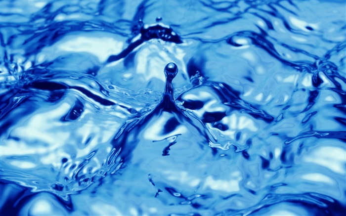 Голубая вода макро, капли, всплеск обои,s изображение