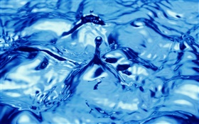 Голубая вода макро, капли, всплеск HD обои