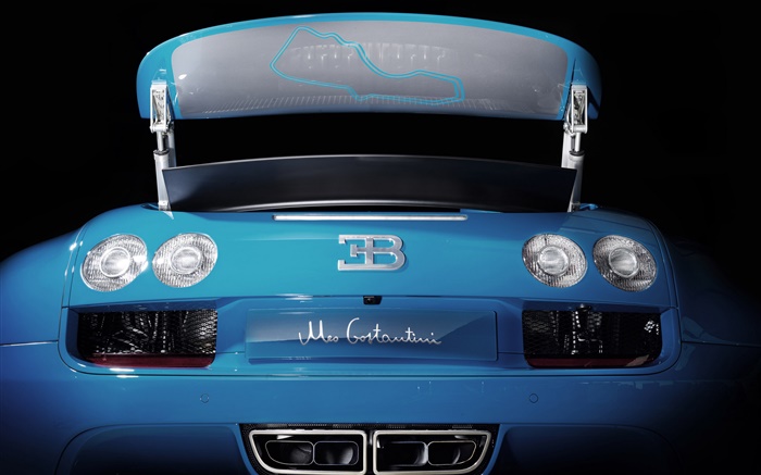 Bugatti Veyron 16.4 заднего вида синий суперкар обои,s изображение