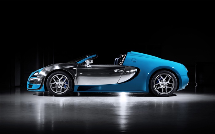 Bugatti Veyron 16.4 синий суперкар вид сбоку обои,s изображение