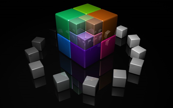 Красочная 3D куб обои,s изображение