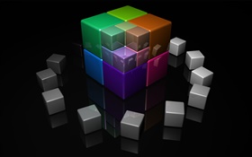 Красочная 3D куб HD обои