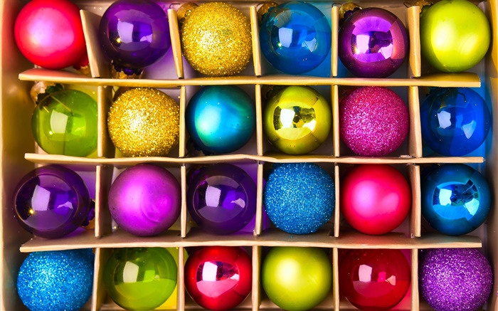 Красочные праздничные шары, Рождество обои,s изображение