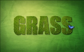 креативный дизайн, зеленая трава HD обои