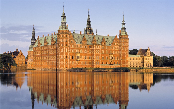 Дания, замок, озеро обои,s изображение