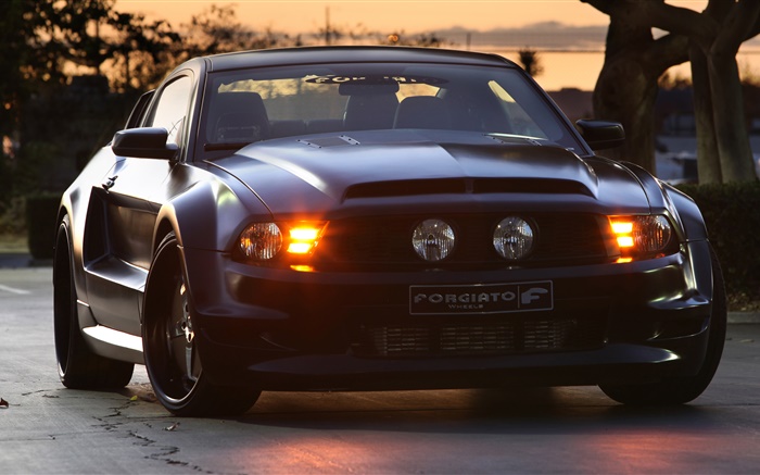 Ford Mustang GT Forgiato черный автомобиль обои,s изображение