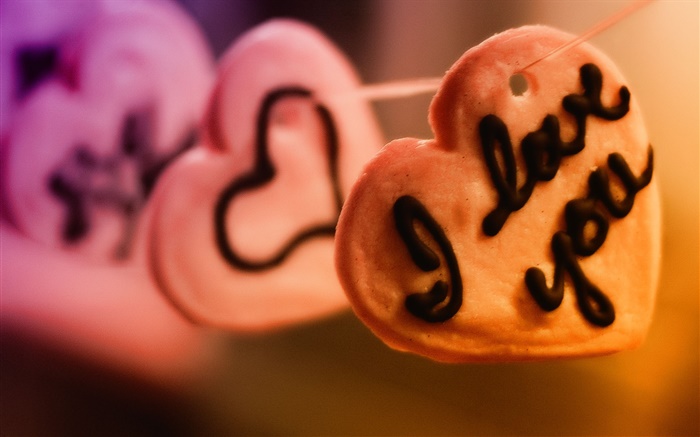 Я люблю тебя, любовь сердца печенье обои,s изображение